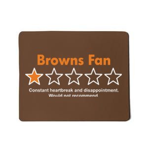 Browns Fan Would Not Recommend Disappointment Funny Football Mousepad