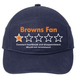 Browns Fan Would Not Recommend Disappointment Funny Football 7-Panel Snapback Hat