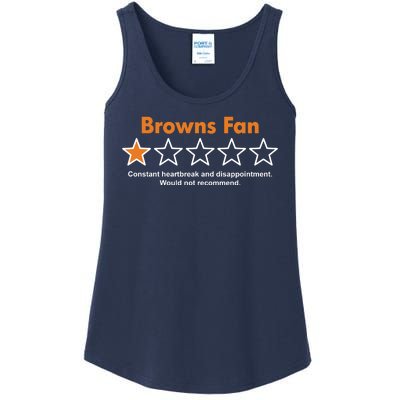 Browns Fan Would Not Recommend Disappointment Funny Football Ladies Essential Tank