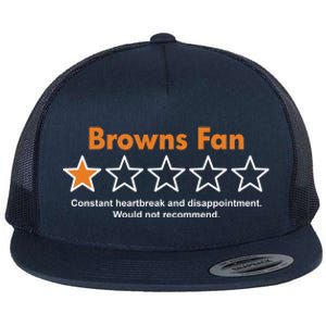 Browns Fan Would Not Recommend Disappointment Funny Football Flat Bill Trucker Hat