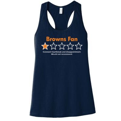 Browns Fan Would Not Recommend Disappointment Funny Football Women's Racerback Tank