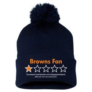 Browns Fan Would Not Recommend Disappointment Funny Football Pom Pom 12in Knit Beanie