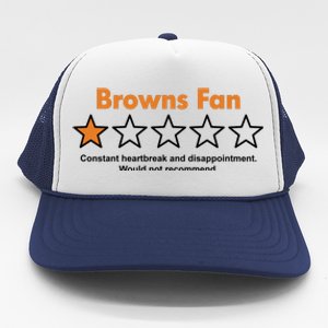 Browns Fan Would Not Recommend Disappointment Funny Football Trucker Hat