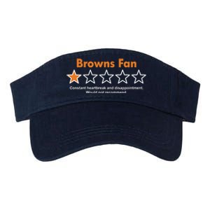 Browns Fan Would Not Recommend Disappointment Funny Football Valucap Bio-Washed Visor