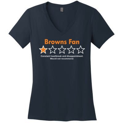 Browns Fan Would Not Recommend Disappointment Funny Football Women's V-Neck T-Shirt