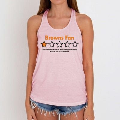 Browns Fan Would Not Recommend Disappointment Funny Football Women's Knotted Racerback Tank