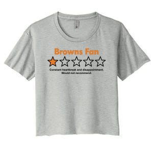 Browns Fan Would Not Recommend Disappointment Funny Football Women's Crop Top Tee