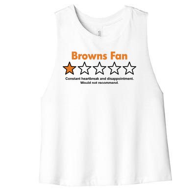 Browns Fan Would Not Recommend Disappointment Funny Football Women's Racerback Cropped Tank