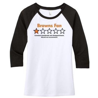 Browns Fan Would Not Recommend Disappointment Funny Football Women's Tri-Blend 3/4-Sleeve Raglan Shirt