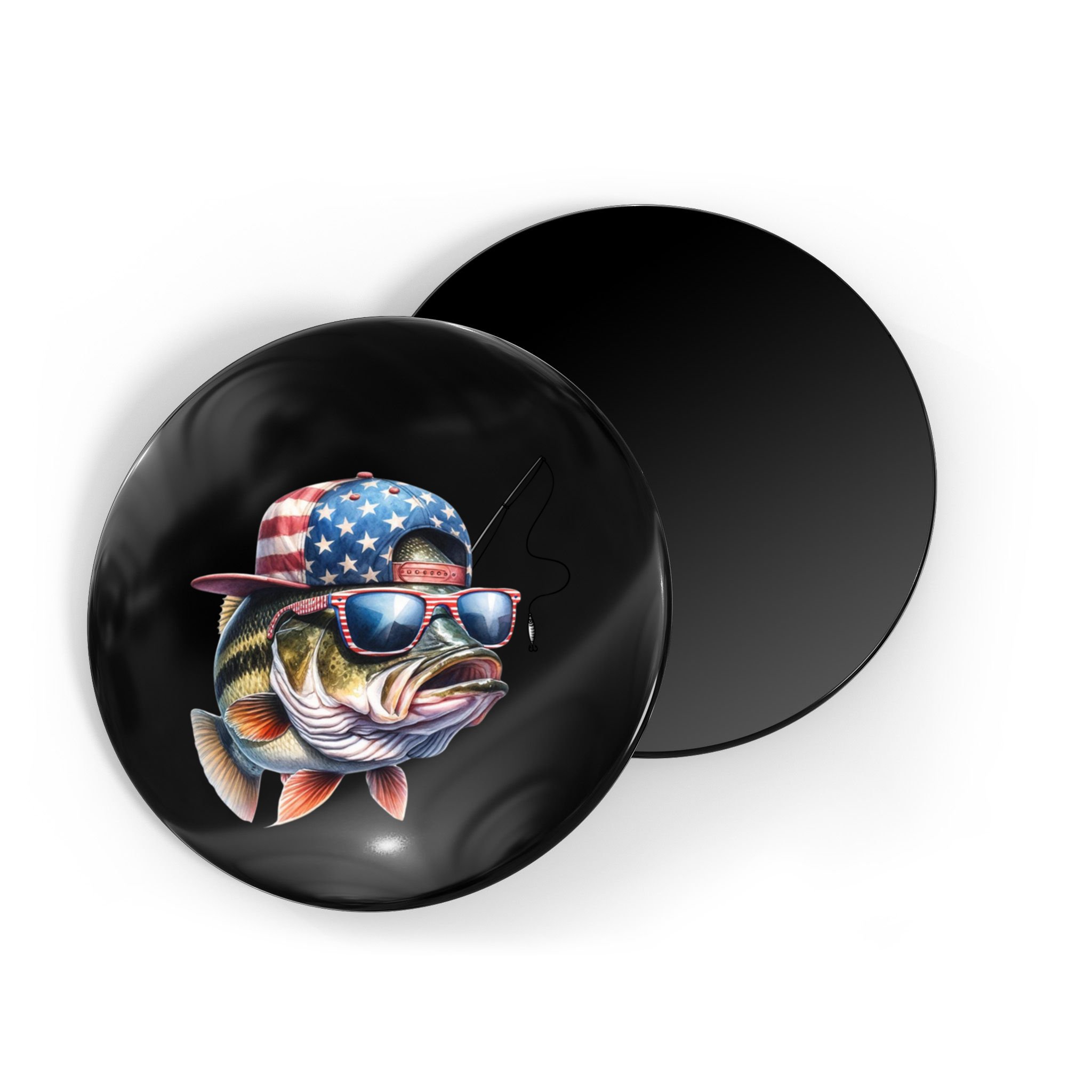 Bass Fish With Us Flag Gift Magnet