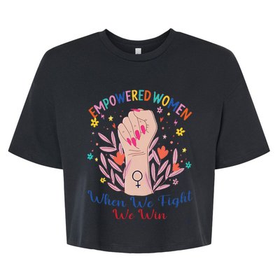 Boho Flower When We Fight We Win Kamala Supporter Bella+Canvas Jersey Crop Tee