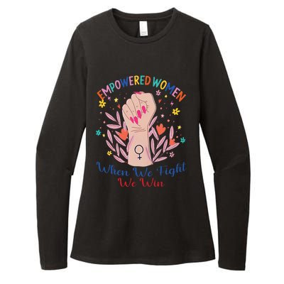 Boho Flower When We Fight We Win Kamala Supporter Womens CVC Long Sleeve Shirt