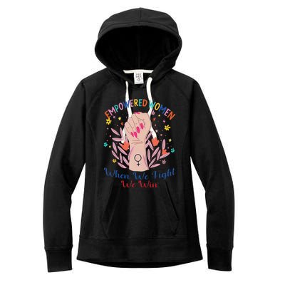 Boho Flower When We Fight We Win Kamala Supporter Women's Fleece Hoodie