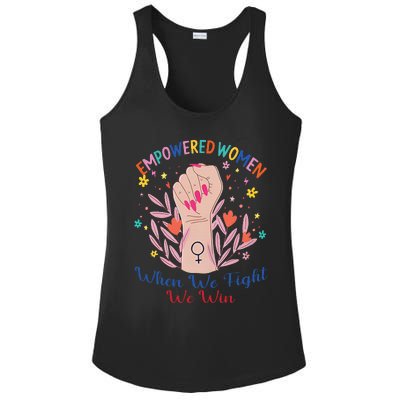 Boho Flower When We Fight We Win Kamala Supporter Ladies PosiCharge Competitor Racerback Tank