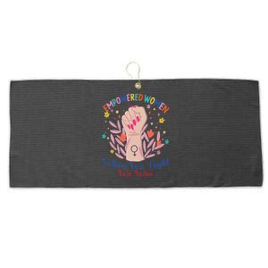 Boho Flower When We Fight We Win Kamala Supporter Large Microfiber Waffle Golf Towel