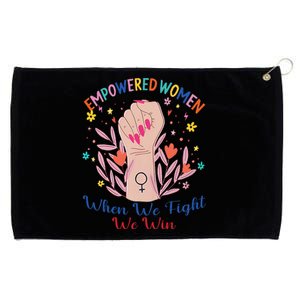 Boho Flower When We Fight We Win Kamala Supporter Grommeted Golf Towel