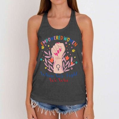 Boho Flower When We Fight We Win Kamala Supporter Women's Knotted Racerback Tank