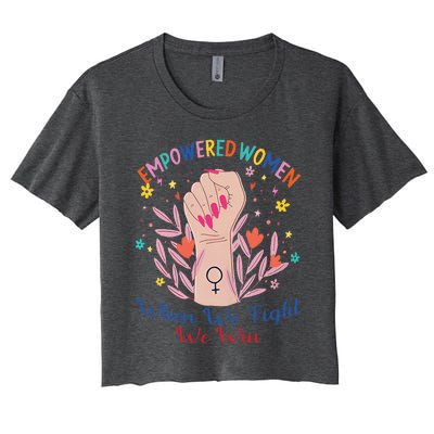 Boho Flower When We Fight We Win Kamala Supporter Women's Crop Top Tee