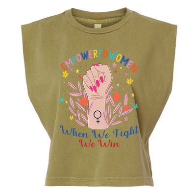 Boho Flower When We Fight We Win Kamala Supporter Garment-Dyed Women's Muscle Tee