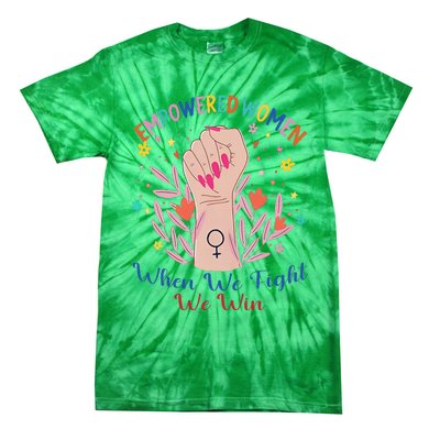 Boho Flower When We Fight We Win Kamala Supporter Tie-Dye T-Shirt