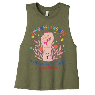 Boho Flower When We Fight We Win Kamala Supporter Women's Racerback Cropped Tank