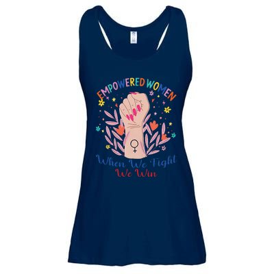 Boho Flower When We Fight We Win Kamala Supporter Ladies Essential Flowy Tank