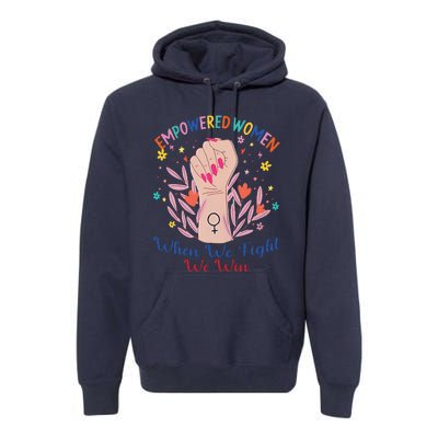 Boho Flower When We Fight We Win Kamala Supporter Premium Hoodie