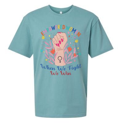 Boho Flower When We Fight We Win Kamala Supporter Sueded Cloud Jersey T-Shirt