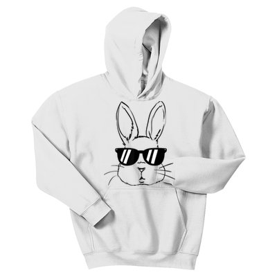 Bunny Face With Sunglasses For Boy Kid  Easter Day Kids Hoodie