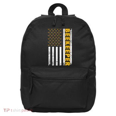 Beekeeper For Women Beekeeping American Flag Bee Lover 16 in Basic Backpack