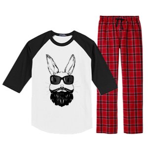 Bunny Face With Sunglasses And Beard Easter Day Raglan Sleeve Pajama Set