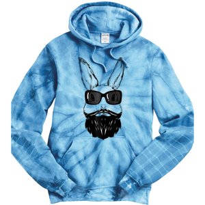 Bunny Face With Sunglasses And Beard Easter Day Tie Dye Hoodie