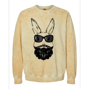 Bunny Face With Sunglasses And Beard Easter Day Colorblast Crewneck Sweatshirt