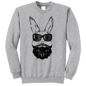 Bunny Face With Sunglasses And Beard Easter Day Tall Sweatshirt