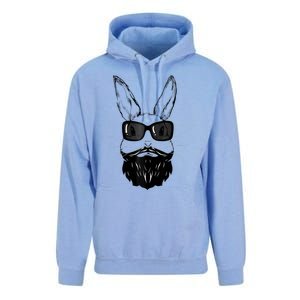 Bunny Face With Sunglasses And Beard Easter Day Unisex Surf Hoodie