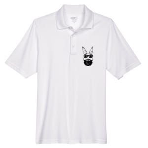 Bunny Face With Sunglasses And Beard Easter Day Men's Origin Performance Pique Polo