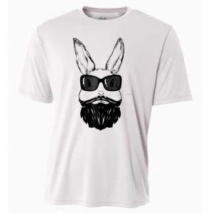 Bunny Face With Sunglasses And Beard Easter Day Cooling Performance Crew T-Shirt