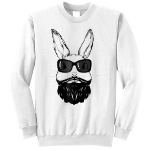 Bunny Face With Sunglasses And Beard Easter Day Sweatshirt