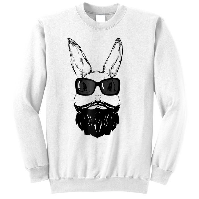 Bunny Face With Sunglasses And Beard Easter Day Sweatshirt