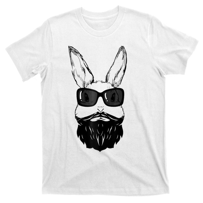 Bunny Face With Sunglasses And Beard Easter Day T-Shirt