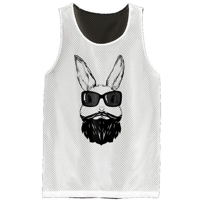 Bunny Face With Sunglasses And Beard Easter Day Mesh Reversible Basketball Jersey Tank