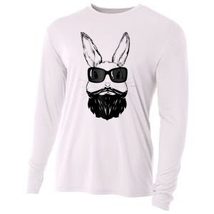 Bunny Face With Sunglasses And Beard Easter Day Cooling Performance Long Sleeve Crew