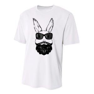 Bunny Face With Sunglasses And Beard Easter Day Performance Sprint T-Shirt