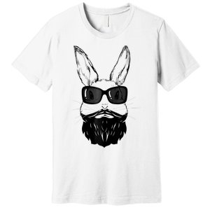 Bunny Face With Sunglasses And Beard Easter Day Premium T-Shirt