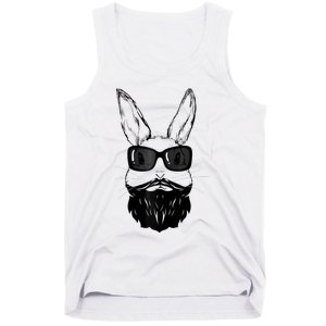 Bunny Face With Sunglasses And Beard Easter Day Tank Top