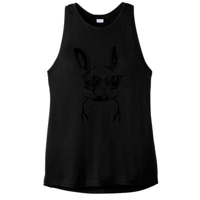 Bunny Face With Sunglasses For Boy  kid Happy Easter Day Ladies PosiCharge Tri-Blend Wicking Tank