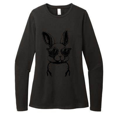 Bunny Face With Sunglasses For Boy  kid Happy Easter Day Womens CVC Long Sleeve Shirt