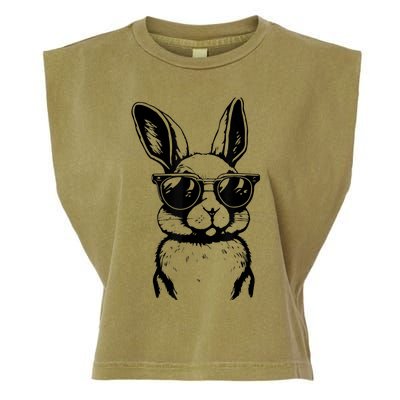 Bunny Face With Sunglasses For Boy  kid Happy Easter Day Garment-Dyed Women's Muscle Tee