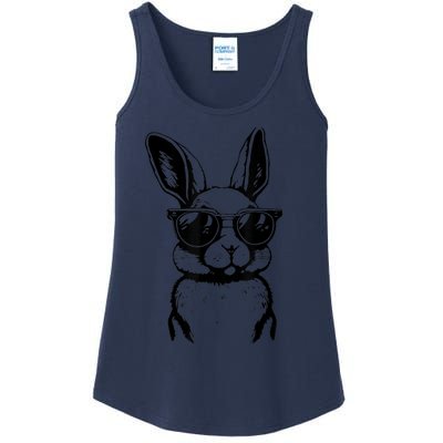 Bunny Face With Sunglasses For Boy  kid Happy Easter Day Ladies Essential Tank