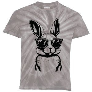 Bunny Face With Sunglasses For Easter Day Kids Tie-Dye T-Shirt